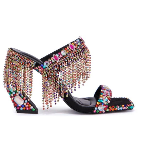Azalea Wang Shoes - NWOB $119 AZALEA WANG SPICED MULTI EMBELLISHED RHINESTONE SANDAL